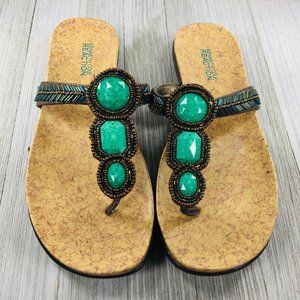 Kenneth Cole Vintage Glam 7.5 M Thong Sandals Bead